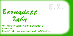 bernadett kahr business card